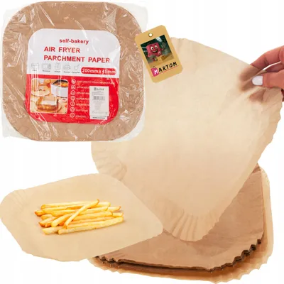 Imagen del producto de Martom Bandejas desechables para freidoras de aire caliente, 50 unidades, papel de horno