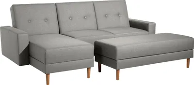 Produktbild von Max Winzer Funktionssofa mit Hocker Just Cool - Flachgewebe hellgrau - Maße: 230 x 144 x 92 cm