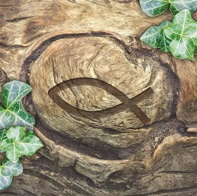 Produktbild von 20 Servietten Ichthys in Wood 33x33cm