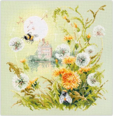 Zdjęcie produktu dla Zestaw do haftu krzyżykowego Magic Needle Zweigart Edition "Wiesengeschichten. Trzmiel", wzór liczony, 26x26cm