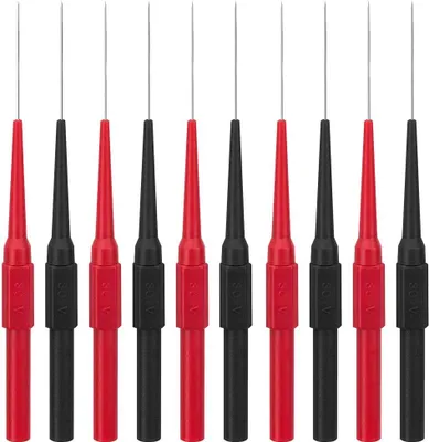 Produktbild von 10 Stück 0.7mm Testsonde Multimeter Messleitung Sonde Probe Test Pin Bananenstecker Multimeter Testsonde für Professionellen Messung Industrie Abnehmbare Sonde Isolationspiercing