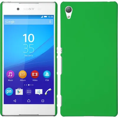 Produktbild von PhoneNatic Case kompatibel mit Sony Xperia Z3+ / Plus - Hülle grün gummiert Hard-case + 2 Schutzfolien