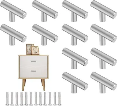 Obrázek produktu pro Nerezové úchytky na kuchyňské skříňky, 12 kusů, nerezové