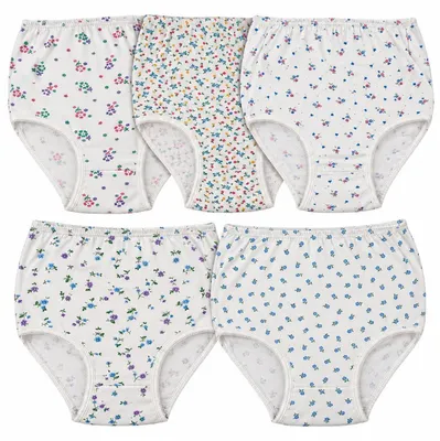 Produktbild von Damen Taillenslip 5er-Pack aus 100 % Baumwolle,  Blumen-L