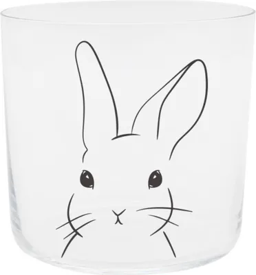 Produktbild von Eulenschnitt Trinkglas Hase Schwarz (350ml)