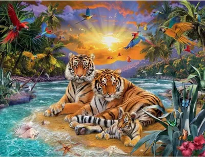 Produktbild von NORIMPEX Kleine Diamant-Tigerfamilie 30x40cm