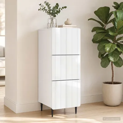 Image de vidaXL Armoire de rangement avec tiroirs, 33 x 34,5 x 92 cm, en panneaux de particules