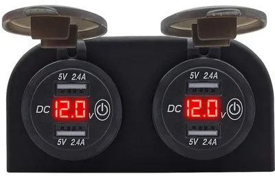 Produktbild von ProRide 12V USB-Steckdose 4 Ports QC3.0 mit Schalter & Voltmeter
