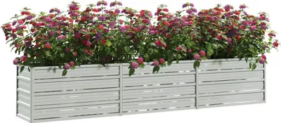 Obrázek produktu pro vidaXL Zahradní zvýšený záhon 240x40x45 cm Pozinkovaná ocel Stříbrná