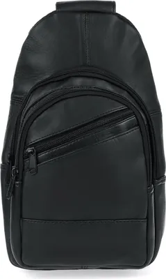 Imagen del producto de Mochila bandolera Bellugio de cuero - Color negro