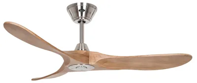 Immagine prodotto di Ventilatore da soffitto a risparmio energetico con telecomando Eco Genuino 122 cm Cromo opaco / Rovere medio