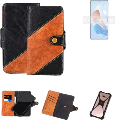 Produktbild von K-S-Trade Handyhülle Schutzhülle Bookstyle Case Wallet-Case kompatibel mit nubia Z40S Pro 80W Handy Cover Bumper Klapphülle schwarz hellbraun 1x