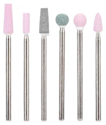 Produktbild von Nagelfräser Set 6 Stück Edelstahl mit Diamant Bits für Maniküre & Pediküre