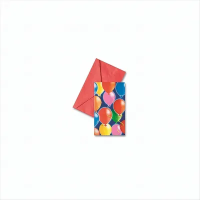Produktbild von 12x Mehrfarbige Ballons Einladungskarten mit Umschlag