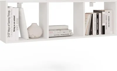 Produktbild von Wandregal mit 3 offenen Fächern 110,5 cm Weiß matt