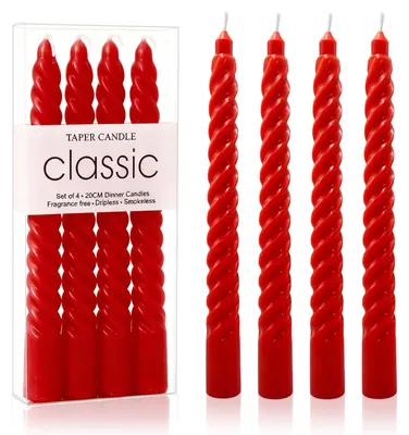 Immagine prodotto di Candele a stecchino, rosse, 4 pezzi, per la decorazione