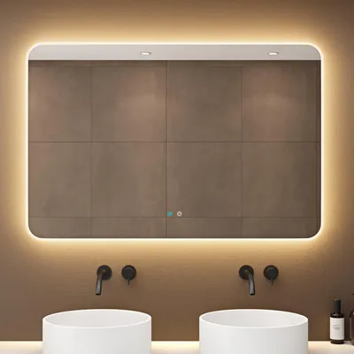 Produktbild von doporro Design LED-Spiegel Wandspiegel 120x80cm Badezimmerspiegel Beschlagfrei 5 mm Glas durch Antifog-Schicht  Nova-02
