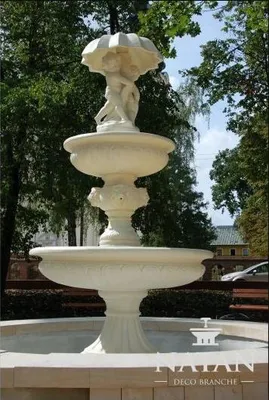 Produktbild von Fountain Round 273 cm Garden Stone Sculpture Decoration New NEPTUN WITH UMBRELLA