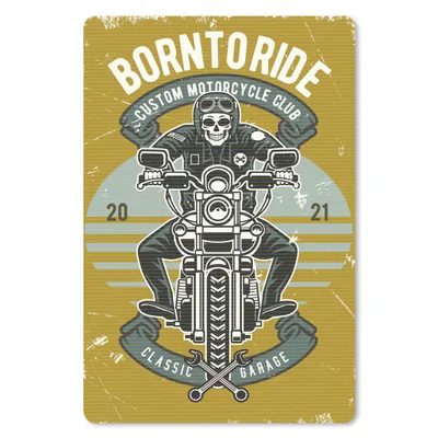 Produktbild von MuchoWow® Mauspad Mousepad Mancave - Motor - Skelett - Vintage 18x27 cm - Mousepads - Maus Mat - Pad - Mausunterlage