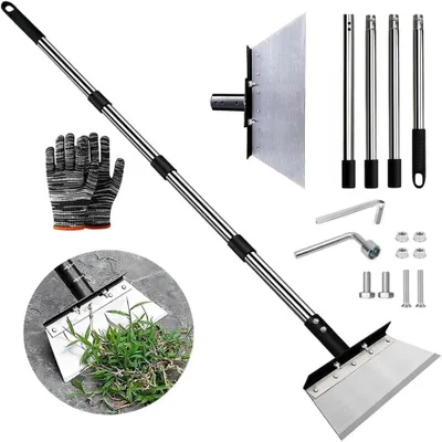 Produktbild von Reinigungsschaufel mit Stiel, 163 cm, multifunktionale Gartenwerkzeugkiste, 32 cm, Gartengeräte zur Reinigung, Überreste von Gartenarbeiten, Gartengeräte, Unkrautentfernung
