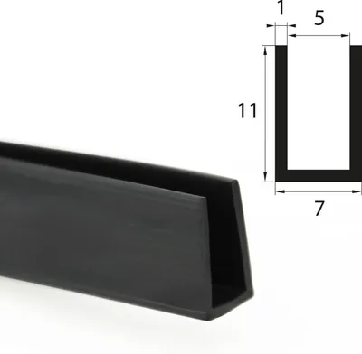 Produktbild von V41 Fassungsprofil Fassungsbereich 5 mm Kantenschutz EPDM Gummiprofil Gummidichtung