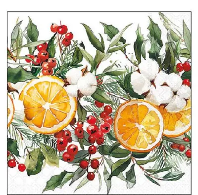 Productafbeelding van Ambiente cocktailservetten, 25 x 25 cm – Winteroranje