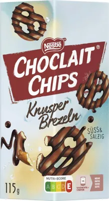 Zdjęcie produktu dla Nestle Choclait Chips chrupiący precel z mleczną czekoladą opakowanie 115 g
