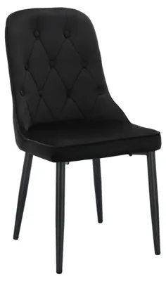 Obrázek produktu pro Čalouněná sametová židle VELVET GLAMOUR, černá – židle do obývacího pokoje a jídelny