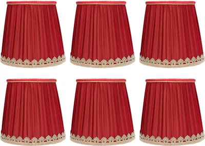 Produktbild von Lampenzubehör Lampenschirm, Plissee Lampenschirm Vintage Lampenschirme Rote Lampenschirme für Tischlampen Kronleuchter Lampenschirme Lampenschirme für