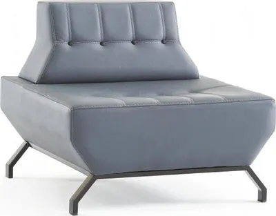 Produktbild von Lehnsessel Leder Edelstahl Set Sessel Art Deco Grau Moderner Chesterfield
