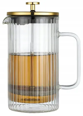 Produktbild von Glas-French-Press 1000 ml mit Stahlfilter, goldene Details Klausberg KB-7761