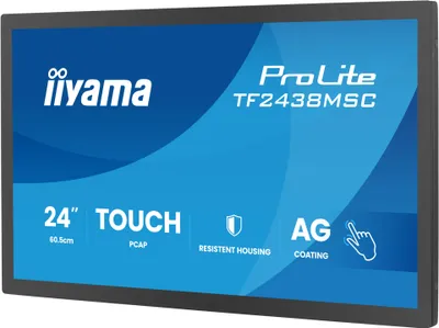 Zdjęcie produktu dla iiyama TF2438MSC-B2, 60,5 cm (23.8"), 1920 x 1080 px, LCD, IPS, 525 cd/m², Pojemnościowa