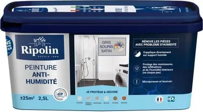 Immagine prodotto di RIPOLIN Vernice antiumidità, 2,5 L, acrilica, finitura satinata, per pareti interne