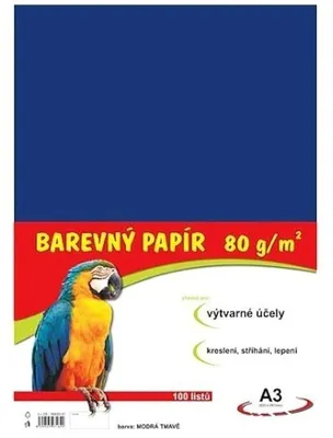 Obrázek produktu pro Papír A3, 80 g, tmavě modrý, 100 listů