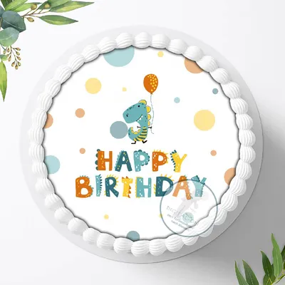 Produktbild von Für die Geburtstags Torte, Zuckerbild mit dem Motiv: Dinosaurier , Dino, Essbares Foto für Torten, Fondant, Tortenaufleger Ø 20cm, 0409c