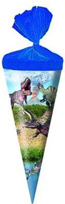Produktbild von Schultüte / Zuckertüte / Länge: 25cm / rund / "Dinosaurier"