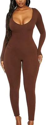 Imagen del producto de Mono deportivo para mujer de la marca Rongseng, manga larga, cuello redondo, corte ajustado
