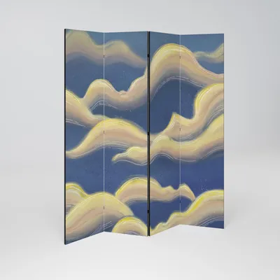 Produktbild von SpaceRebels Paravent Raumteiler - 4-teilig Raumtrenner, Druck 1-Seite - Raumtrenner - Trennwand Wohnung - Room Divider - Spanische Wand Deko Modern Sichtschutz