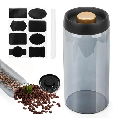 Luftdichter Kaffeebehälter 1,8 l Glas Vakuumdeckel transparent