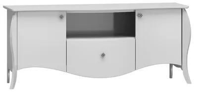 Zdjęcie produktu dla Komoda RTV BR01, czarny połysk, 134 cm, lakierowane fronty