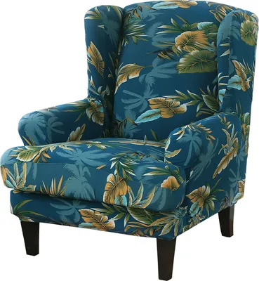 Produktbild von Elasthan Club Stuhl Schonbezug, rutschfeste Sofa Schonbezug Stretch Badewanne Stuhlbezüge Elastic Bottom Wohnzimmer Hotel Cafe Sesselbezüge - Blau / Öl Malerei Stil