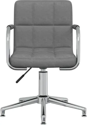 Image de vidaXL Chaise de salle à manger Tissu gris clair pivotant