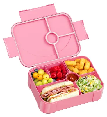 Productafbeelding van Lunchbox voor Kinderen met Vakken - Uitlaufsysteem - Roze