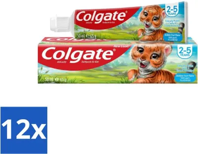 Immagine prodotto di Colgate Bubble Fruit dentifricio per bambini - Per bambini da 2 a 5 anni - 50 ml - Confezione risparmio - 12 pezzi