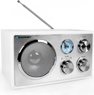 Produktbild von Blaupunkt RXN 180 WH, Tragbar, Analog, FM, UKW, 3 W, Silber, Weiß, Holz