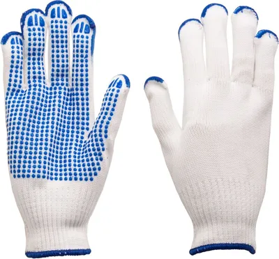 Produktbild von Arbeitshandschuhe - Strickhandschuhe mit blauen PVC-Noppen K1300 Größe 8