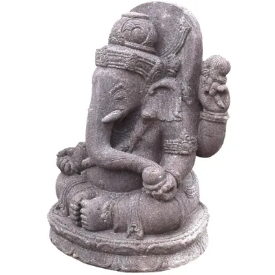 Image de Stonox Ganesha Figurine Basalte résistant au gel 55x58x87 cm Varanasi