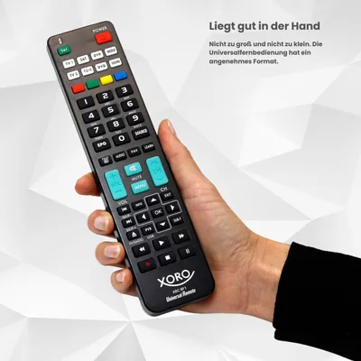 Produktbild von XORO Universalfernbedienung XRC 8F1 steuert mühelos über 1000 Geräte von verschiedenen Herstellern, Flexible Lernfunktion, 8 programmierbare Geräte