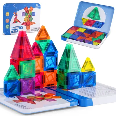 Imagen del producto de Juego de bloques magnéticos de construcción, de 42 piezas, de colores, para niños