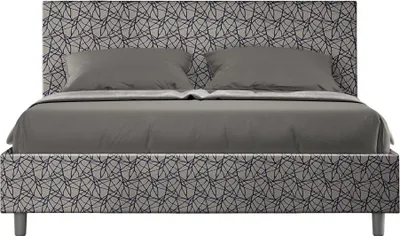Productafbeelding van ITYHOME - Gestoffeerd bed met bedlade, 160x210 cm, met stoffen bekleding Era 09, kleur blauw, model Adele
